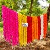 150 Fresh like Assorted artificial marigold flower string party backdrop, Indian wedding decorations, 5 feet flower garland