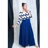 Zig Zag Blue Rayon with thread belt Kurti