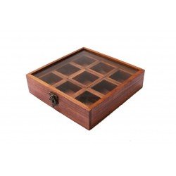 WOODEN SPICE BOX - Spice Organizer - Sheesham Box for Spices - Spice Box with Compartment - Indian Masala Box