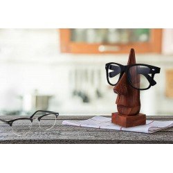 Set of 3 Handmade Wooden Spectacle Holder, Nose-shaped Eyeglass Holder for Home & Office Decor 6 inch