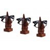 Set of 3 Handmade Wooden Spectacle Holder, Nose-shaped Eyeglass Holder for Home & Office Decor 6 inch