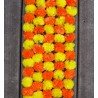 40 pcs Fresh Like Real Look Artificial Marigold Color Fusion Flower Strings Indian Decoration Wedding Home Decor, 5 feet approx