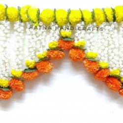 Marigold and Jasmine Fusion Toran in 3 feet approx size, door decor, home decor, indian decor