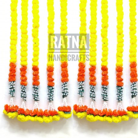 Marigold and Jasmine Fusion Garlands in 5 feet, door decor, home decor, indian decor