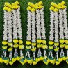 Pack of 12 Jasmine Marigold Fusion Garlands in 1.5 feet, door decor, home decor, indian decor