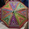 5 Indian Mirror work wedding decoration parasol umbrella, embroidered fabric mirror work colourful Indian mehendi decor