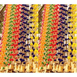 10 Yellow String Handmade Boho Decor Indian Pom Pom Decoration Garland Wedding Decor