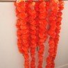 1000 Fresh like artificial dark orange marigold flower string party backdrop, Indian wedding decorations, 5 feet flower garland