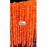 1000 Fresh like artificial dark orange marigold flower string party backdrop, Indian wedding decorations, 5 feet flower garland