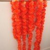 100 Fresh like artificial dark orange marigold flower string party backdrop, Indian wedding decorations, 5 feet flower garland