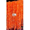 20 Fresh like artificial dark orange marigold flower string party backdrop, Indian wedding decorations, 5 feet flower garland