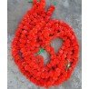 10 Fresh like artificial red marigold flower string party backdrop, Indian wedding decorations, 5 feet flower garland