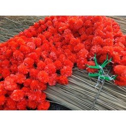 10 Fresh like artificial red marigold flower string party backdrop, Indian wedding decorations, 5 feet flower garland