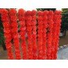 20 Fresh like artificial red marigold flower string party backdrop, Indian wedding decorations, 5 feet flower garland