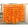 10 pcs Fresh Like Real Look Artificial Marigold Yellow Orange Flower Strings Indian Decoration Wedding Home Decor, 5 feet approx
