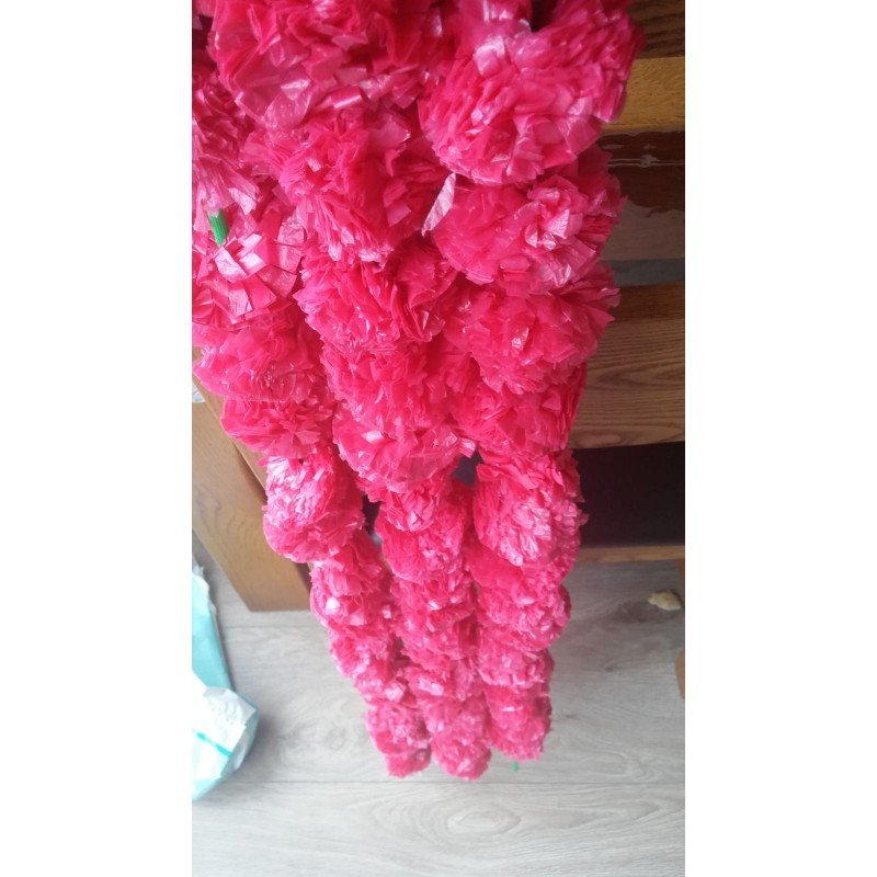 25 Fresh Like Artificial Hot Pink Marigold Flower String Party