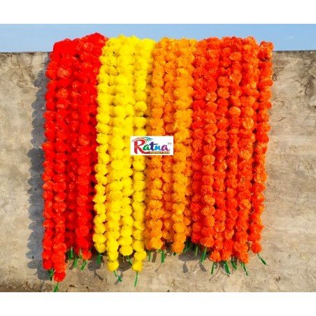 Combo of 60 assorted color marigold garlands