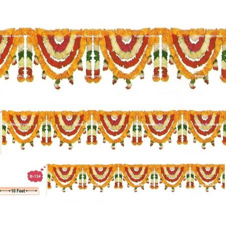 10 feet wide 6 pieces B134 Flower Door valance Indian Toran Indian wedding decoration Artificial flower door hanging home decor