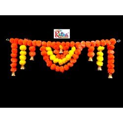 3 feet Dark Orange Yellow Flower Door valance Indian Toran Indian wedding decoration Artificial flower door hanging home decor