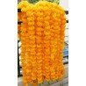 20 Fresh like artificial mango marigold flower string party backdrop, Indian wedding decorations, 5 feet flower garland