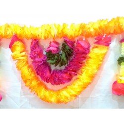 3 feet wide Orange Pink Flower Door valance Indian Toran Indian wedding decoration Artificial flower door hanging home decor