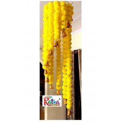 Marigold Chandelier Hanging with Bells for decoration at home, events, party, housewarming, wedding