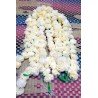 50 Fresh like off white artificial marigold flower string party backdrop, Indian wedding decorations, 5 feet flower garland