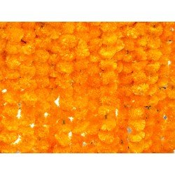 50 Fresh like artificial mango marigold flower string party backdrop, Indian wedding decorations, 5 feet flower garland