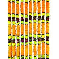 10 pcs Fresh Like Real Look Artificial Marigold Yellow Orange Flower Strings Indian Decoration Wedding Home Decor, 5 feet approx