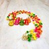5 String Handmade Boho Decor Rainbow Pom Pom Garland (GreenMulti)