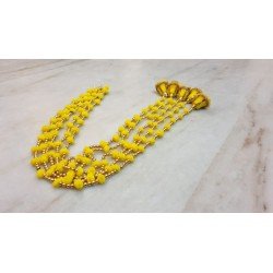 5 String Handmade Boho Decor Rainbow Pom Pom Garland (Yellow)