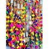 5 String Handmade Boho Decor Rainbow Pom Pom Garland (Multicolor)