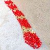 5 String Handmade Boho Decor Rainbow Pom Pom Garland (Red)