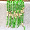 5 String Handmade Boho Decor Rainbow Pom Pom Garland (Green)