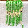 5 String Handmade Boho Decor Rainbow Pom Pom Garland (Green)