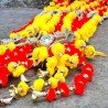 10 String Handmade Boho Decor Rainbow Pom Pom Garland (Red Yellow)