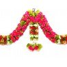 3 feet wide Rose fabric flower door valance Indian Toran Indian wedding decoration Artificial flower door hanging home decor