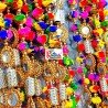 Indian Woolen Pom Pom Colorful Marigold Flower Decoration Garlands