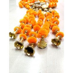 Indian Woolen Mango Yellow Pom Pom Colorful Marigold Flower Decoration Garlands