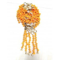 Indian Woolen Mango Yellow Pom Pom Colorful Marigold Flower Decoration Garlands