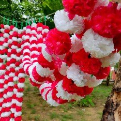 100 pcs White Red Fresh Like Artificial Marigold Flower Strings Indian Decoration Wedding Home Decor