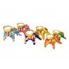 Pack of 5 Wooden Elephant Diya Set with Gota Work