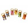 Pack of 5 Wooden Elephant Diya Set with Gota Work