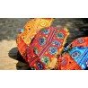 5 Indian wedding decoration parasol umbrella, embroidered fabric mirror work colourful Indian mehendi decor