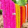 Fresh Like Real Look Artificial Marigold Flower Strings Indian Decoration Wedding Home Decor, 5 feet approx