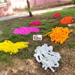 Fresh Like Real Look Artificial Marigold Flower Strings Indian Decoration Wedding Home Decor, 5 feet approx