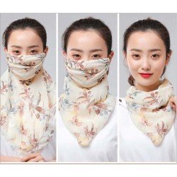 Lightweight Scarf Face Mask, 2-in-1 Thin Breathable Scarf Face Cover With Ear Loops, Women Summer Neck Gaiters