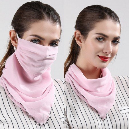 Lightweight Scarf Face Mask, 2-in-1 Thin Breathable Scarf Face Cover With Ear Loops, Women Summer Neck Gaiters